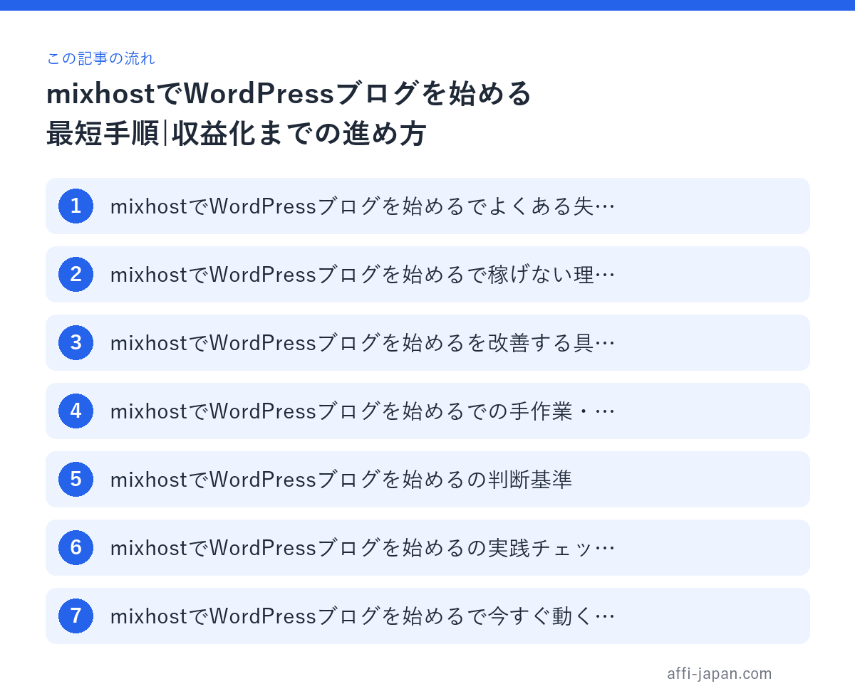 mixhostでWordPressブログを始める最短手順|収益化までの進め方の流れ: mixhostでWordPr → mixhostでWordPr → mixhostでWordPr → mixhostでWordPr → mixhostでWordPr